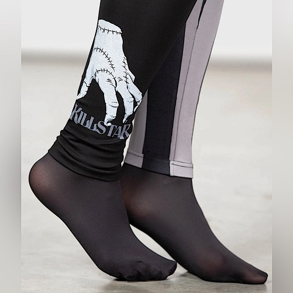 🏷️ BNWT WEDNESDAY ADDAMS X KILLSTAR LOATHE LEGGINGS~XS - Picture 4 of 10
